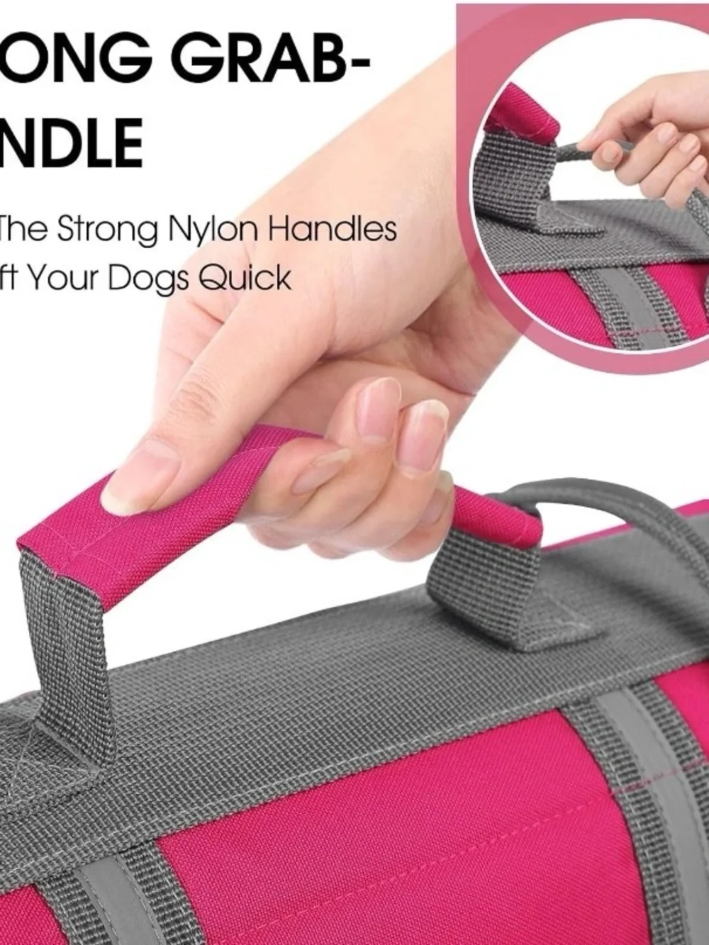 Pink Dog Life Jacket Vest with Safety Handle, Size Medium